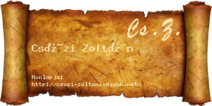 Csúzi Zoltán névjegykártya